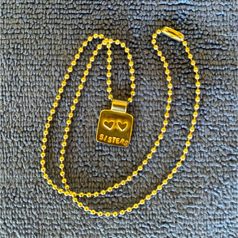 'Sisters' Double Heart SS Pendant and 16" SS chain.